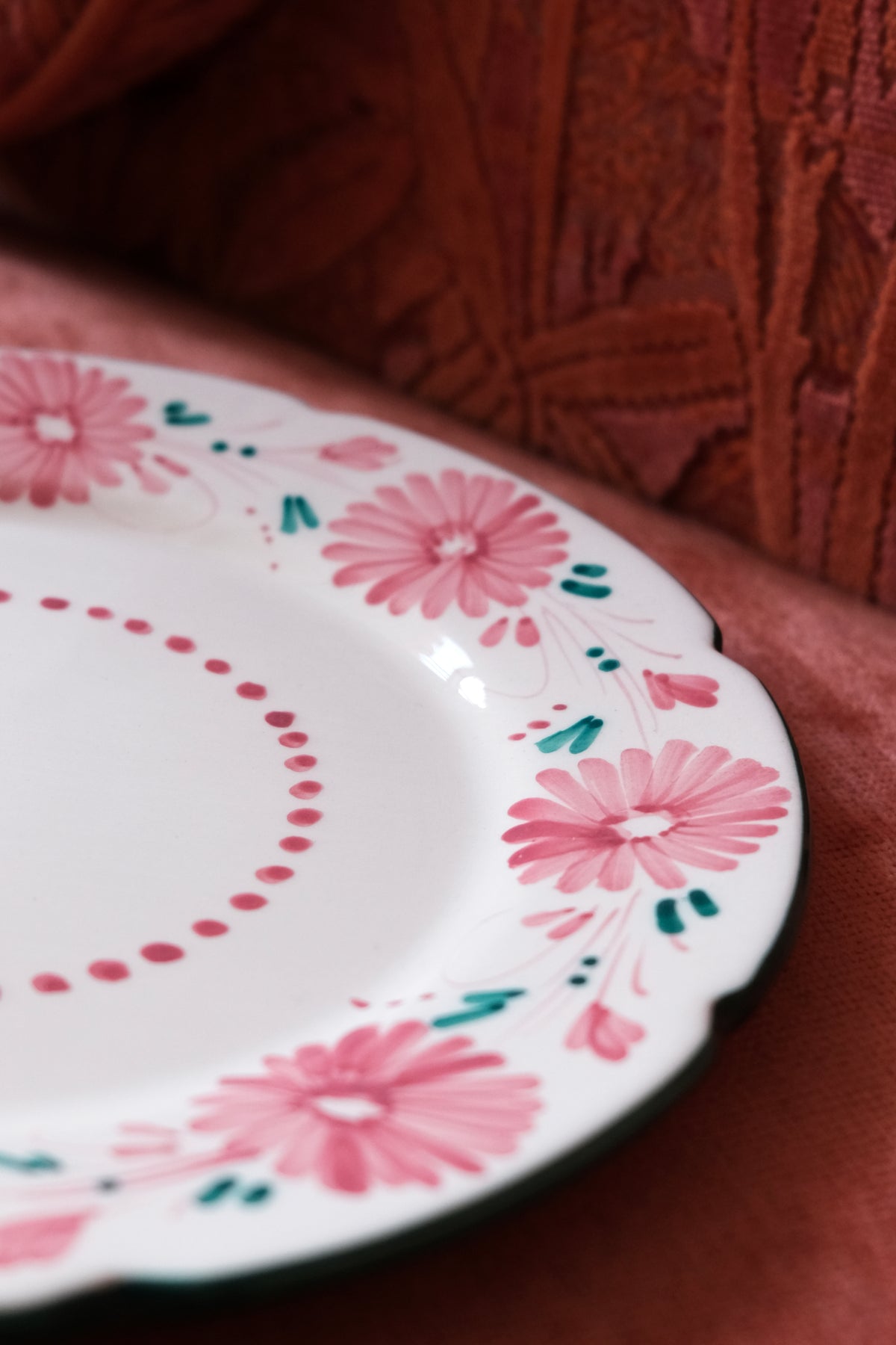 Vaisselle - Janine Baby Pink & Green Set of 4 Plates